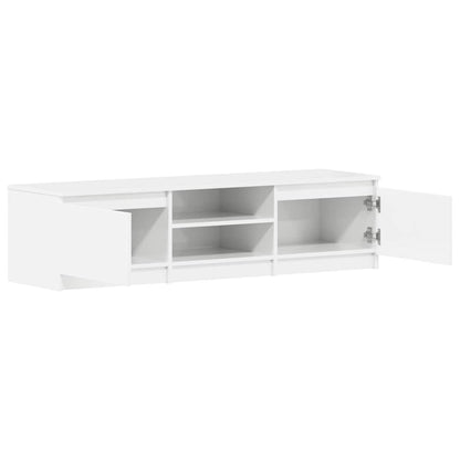 Mobile Porta TV Bianco Lucido 140x40x35,5 cm Legno Multistrato - homemem39