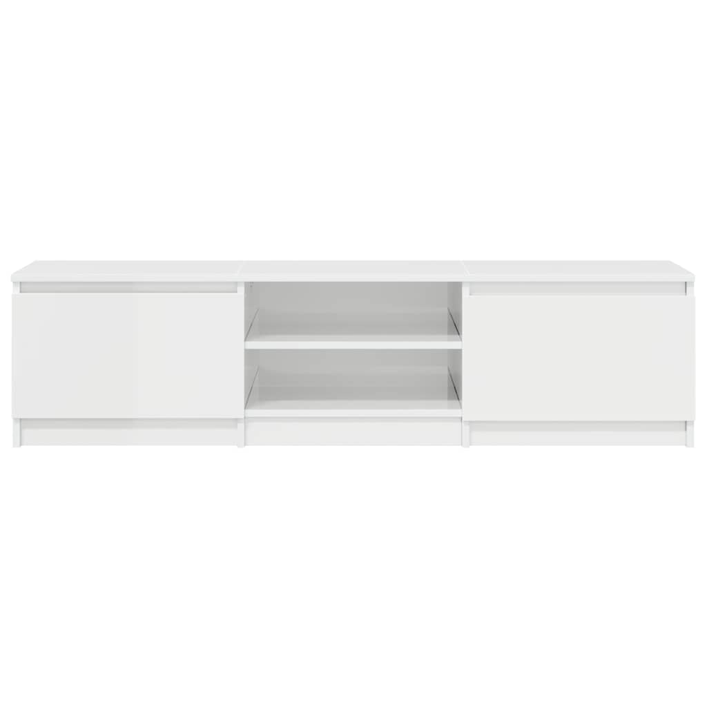 Mobile Porta TV Bianco Lucido 140x40x35,5 cm Legno Multistrato | homemem39