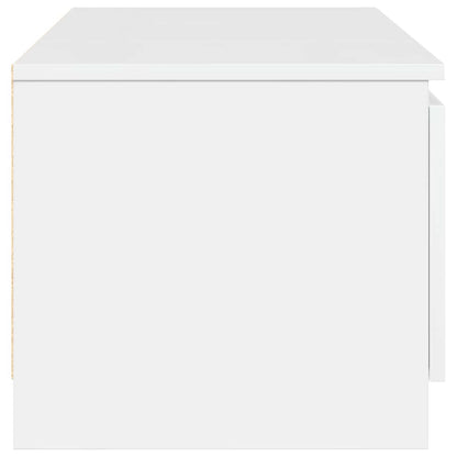 Mobile Porta TV Bianco Lucido 140x40x35,5 cm Legno Multistrato