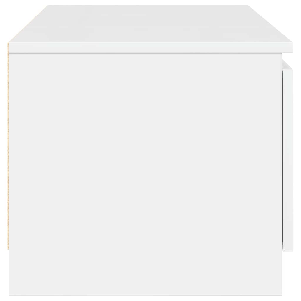 Mobile Porta TV Bianco Lucido 140x40x35,5 cm Legno Multistrato - homemem39