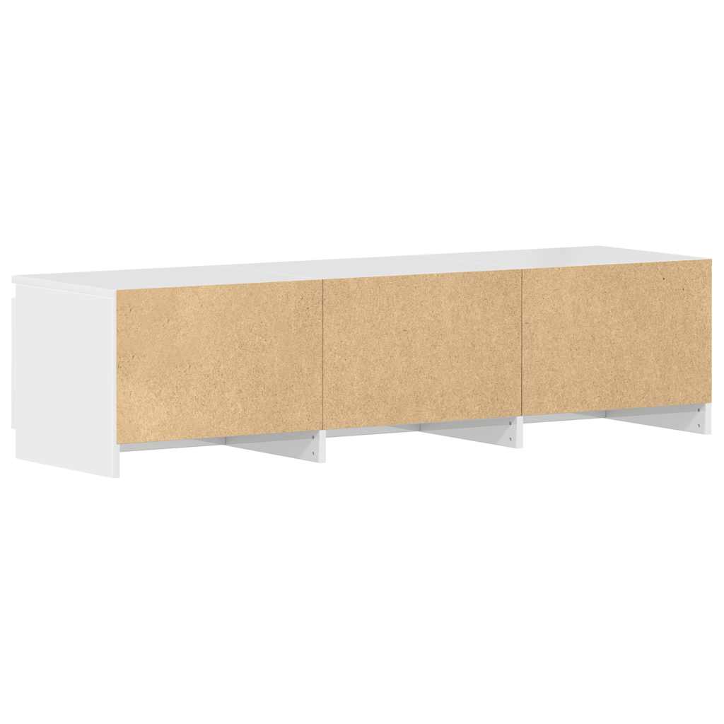 Mobile Porta TV Bianco Lucido 140x40x35,5 cm Legno Multistrato - homemem39
