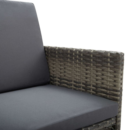 Set da Pranzo da Giardino 5 pz con Cuscini in Polyrattan Grigio | homemem39