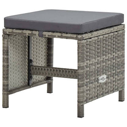Set da Pranzo da Giardino 5 pz con Cuscini in Polyrattan Grigio | homemem39