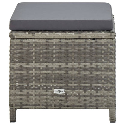 Set da Pranzo da Giardino 5 pz con Cuscini in Polyrattan Grigio | homemem39
