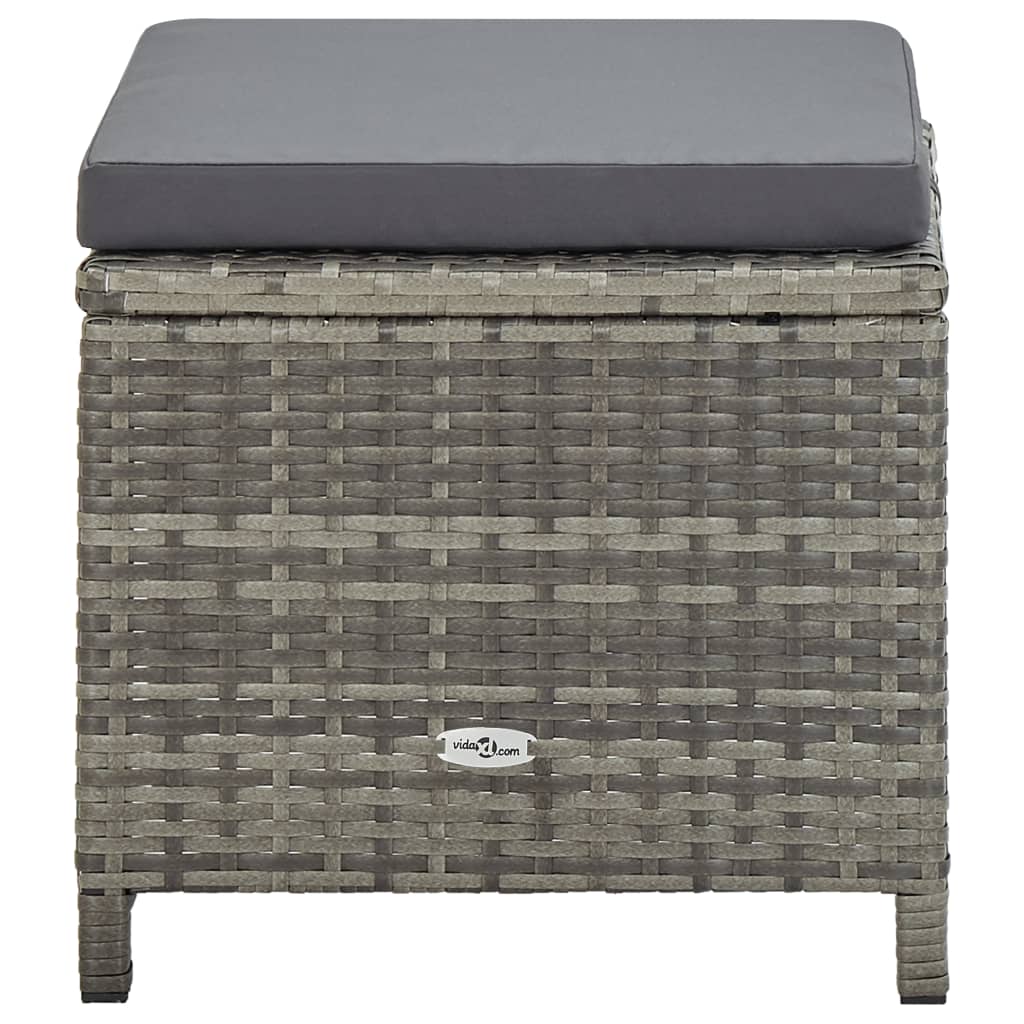 Set da Pranzo da Giardino 9 pz con Cuscini in Polyrattan Grigio - homemem39