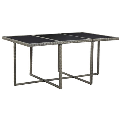 Set da Pranzo da Giardino 11 pz con Cuscini Polyrattan Grigio | homemem39