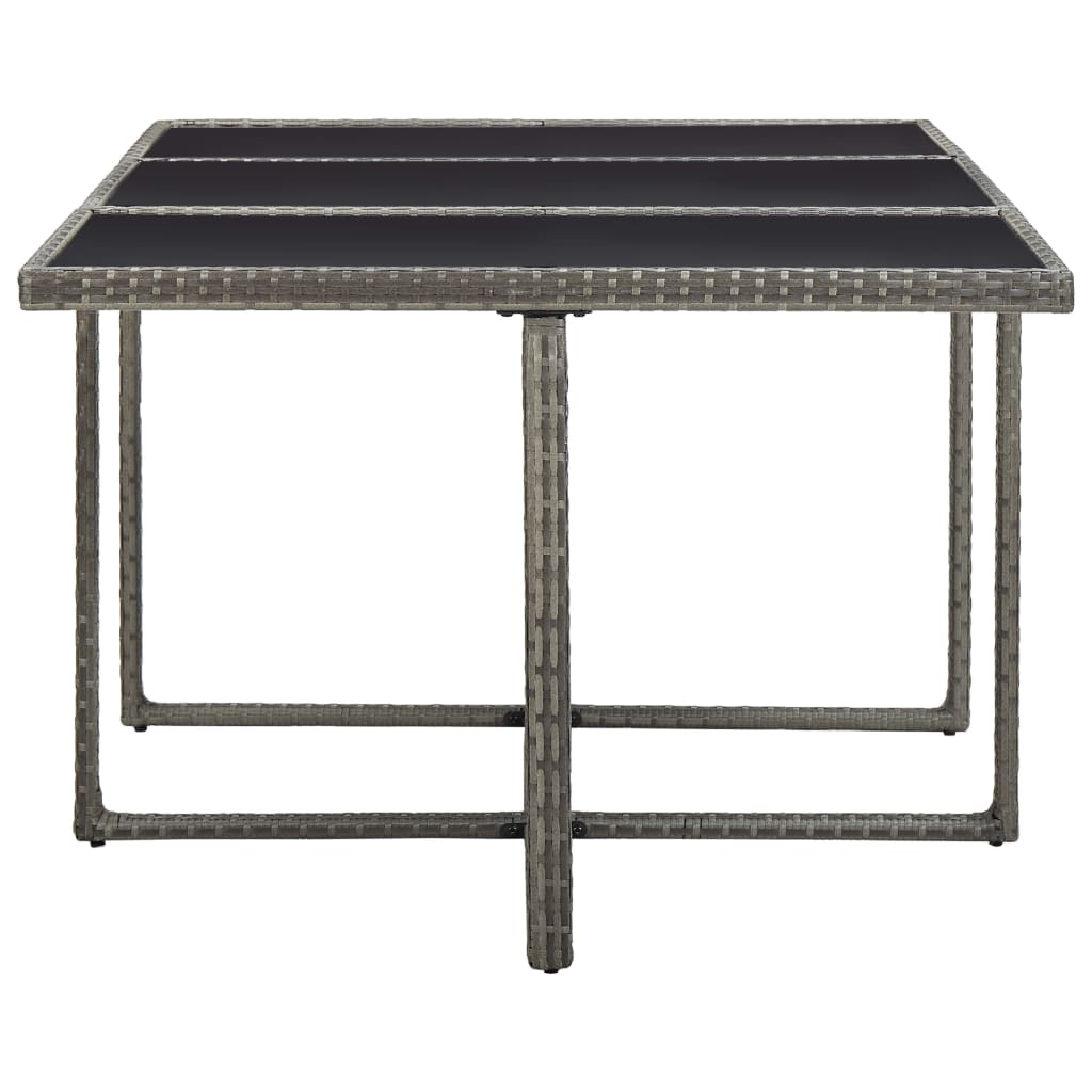 Set da Pranzo da Giardino 11 pz con Cuscini Polyrattan Grigio | homemem39