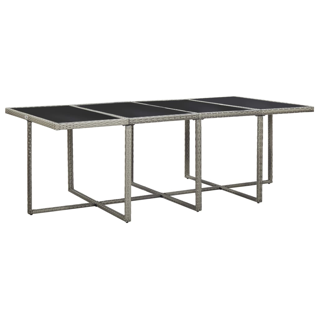 Set da Pranzo da Giardino 13pz con Cuscini in Polyrattan Grigio | homemem39