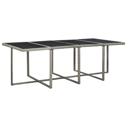 Set da Pranzo da Giardino 13pz con Cuscini in Polyrattan Grigio | homemem39