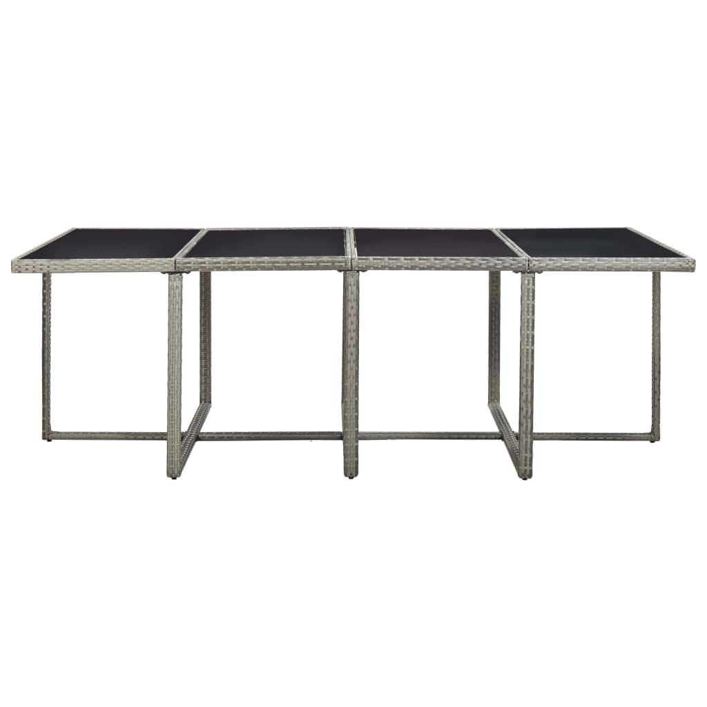Set da Pranzo da Giardino 13pz con Cuscini in Polyrattan Grigio | homemem39