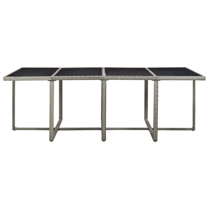 Set da Pranzo da Giardino 13pz con Cuscini in Polyrattan Grigio | homemem39