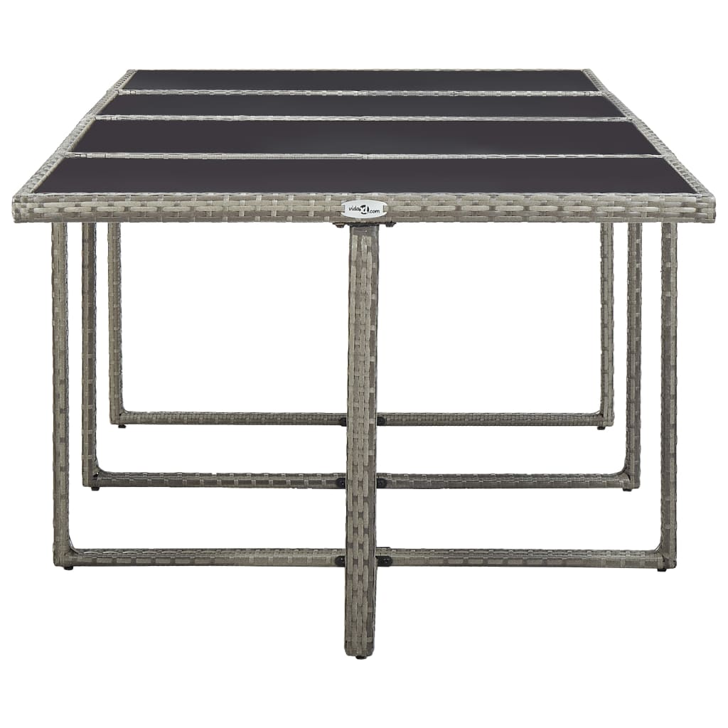 Set da Pranzo da Giardino 13pz con Cuscini in Polyrattan Grigio | homemem39