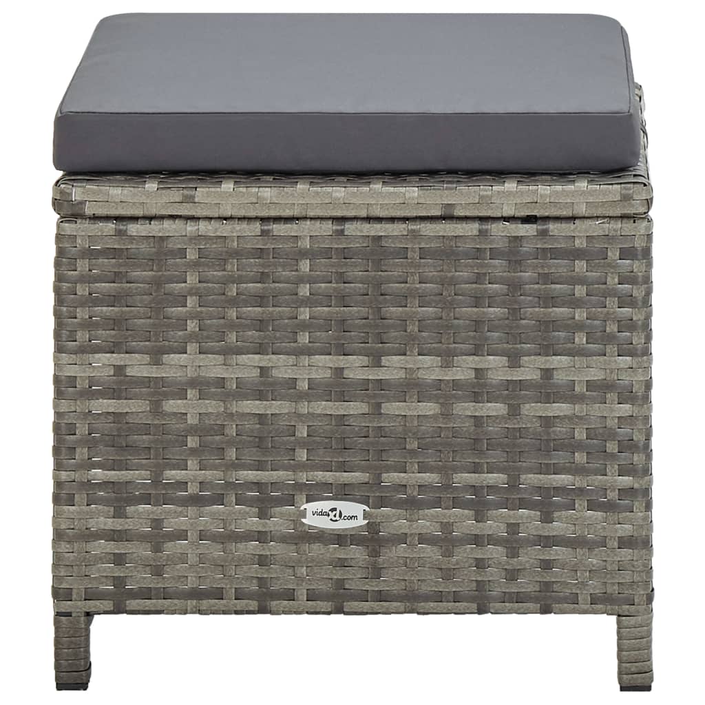 Set da Pranzo da Giardino 13pz con Cuscini in Polyrattan Grigio | homemem39