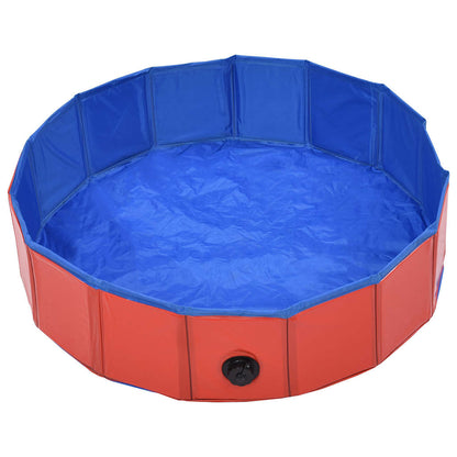 Piscina per Cani Pieghevole Rossa 80x20 cm in PVC | homemem39