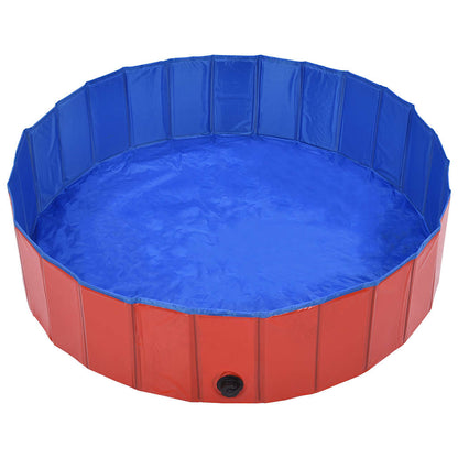 Piscina per Cani Pieghevole Rossa 120x30 cm in PVC | homemem39