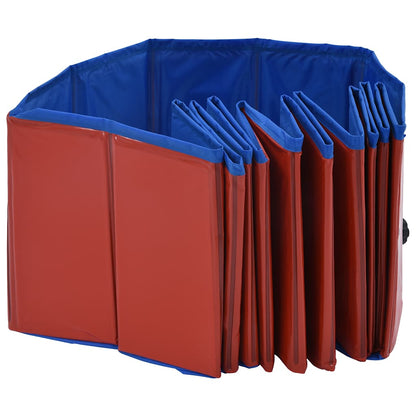 Piscina per Cani Pieghevole Rossa 120x30 cm in PVC | homemem39