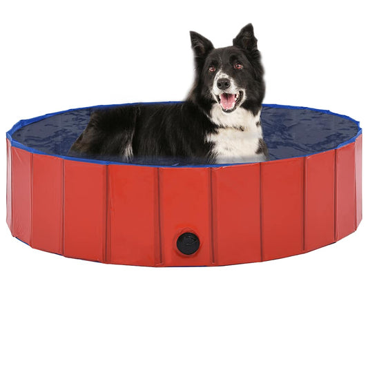 Piscina per Cani Pieghevole Rossa 120x30 cm in PVC
