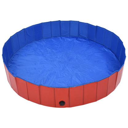 Piscina per Cani Pieghevole Rossa 160x30 cm in PVC | homemem39