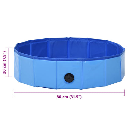 Piscina per Cani Pieghevole Blu 80x20 cm in PVC | homemem39