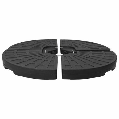 Base per Ombrellone a Forma di Ventaglio 4 pz Nero