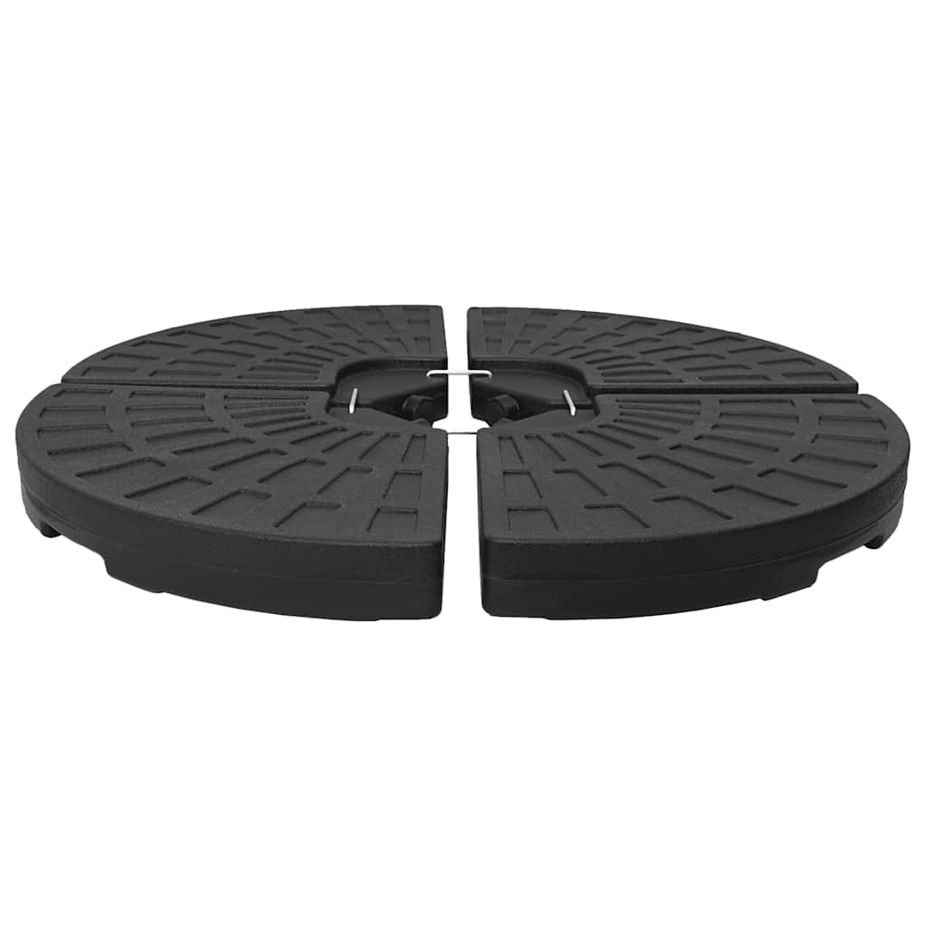 Base per Ombrellone a Forma di Ventaglio 4 pz Nero