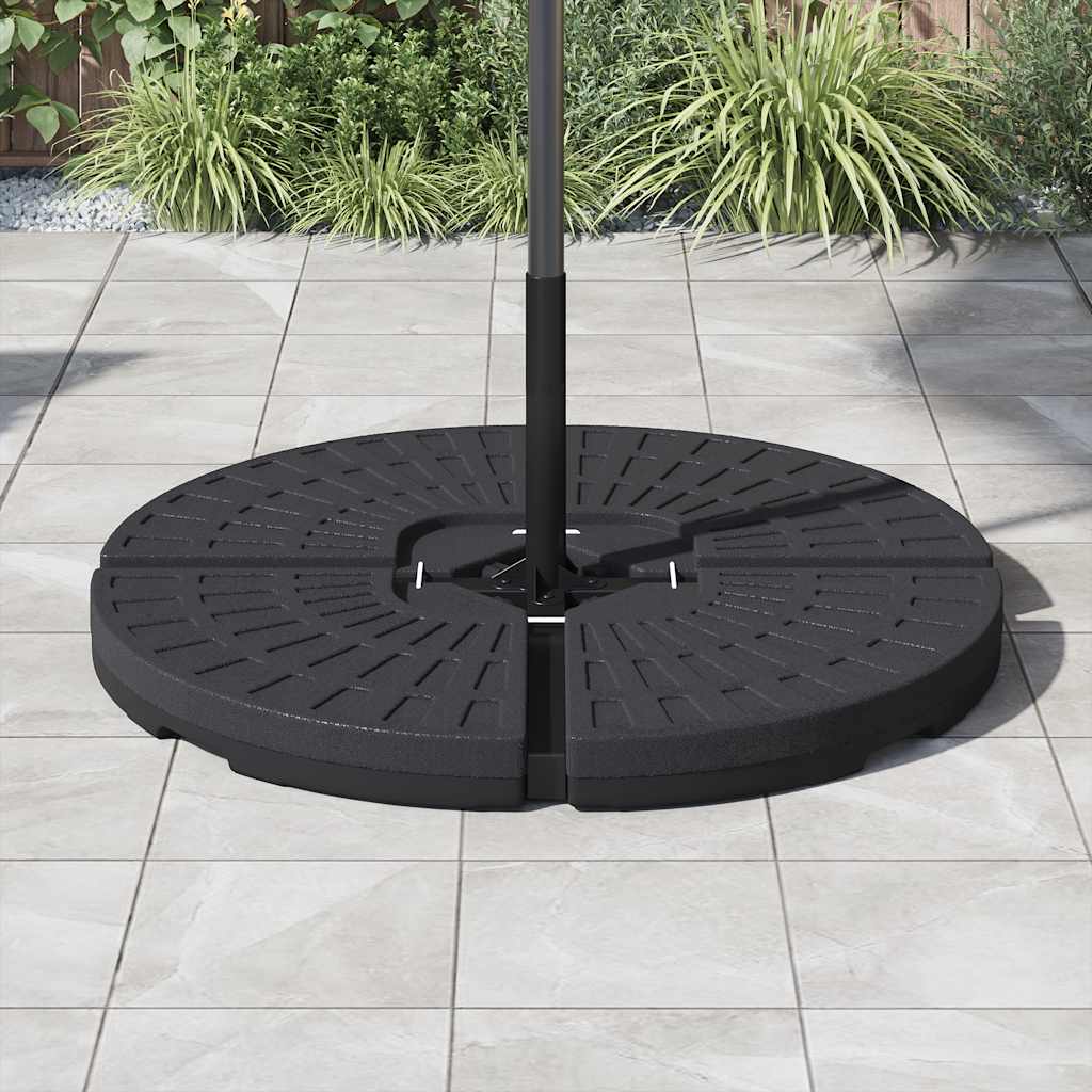 Base per Ombrellone a Forma di Ventaglio 4 pz Nero | homemem39