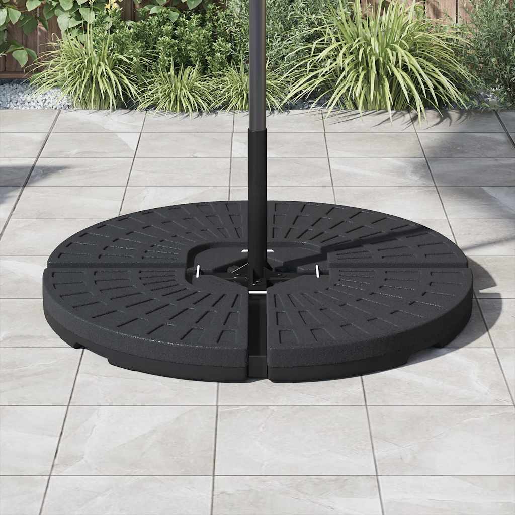 Base per Ombrellone a Forma di Ventaglio 4 pz Nero