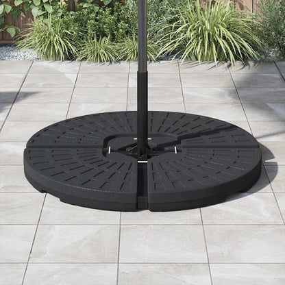 Base per Ombrellone a Forma di Ventaglio 4 pz Nero