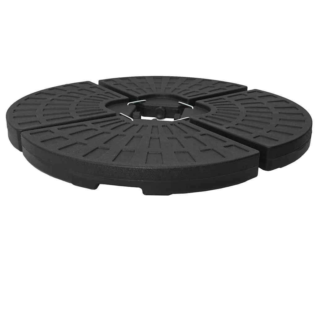 Base per Ombrellone a Forma di Ventaglio 4 pz Nero