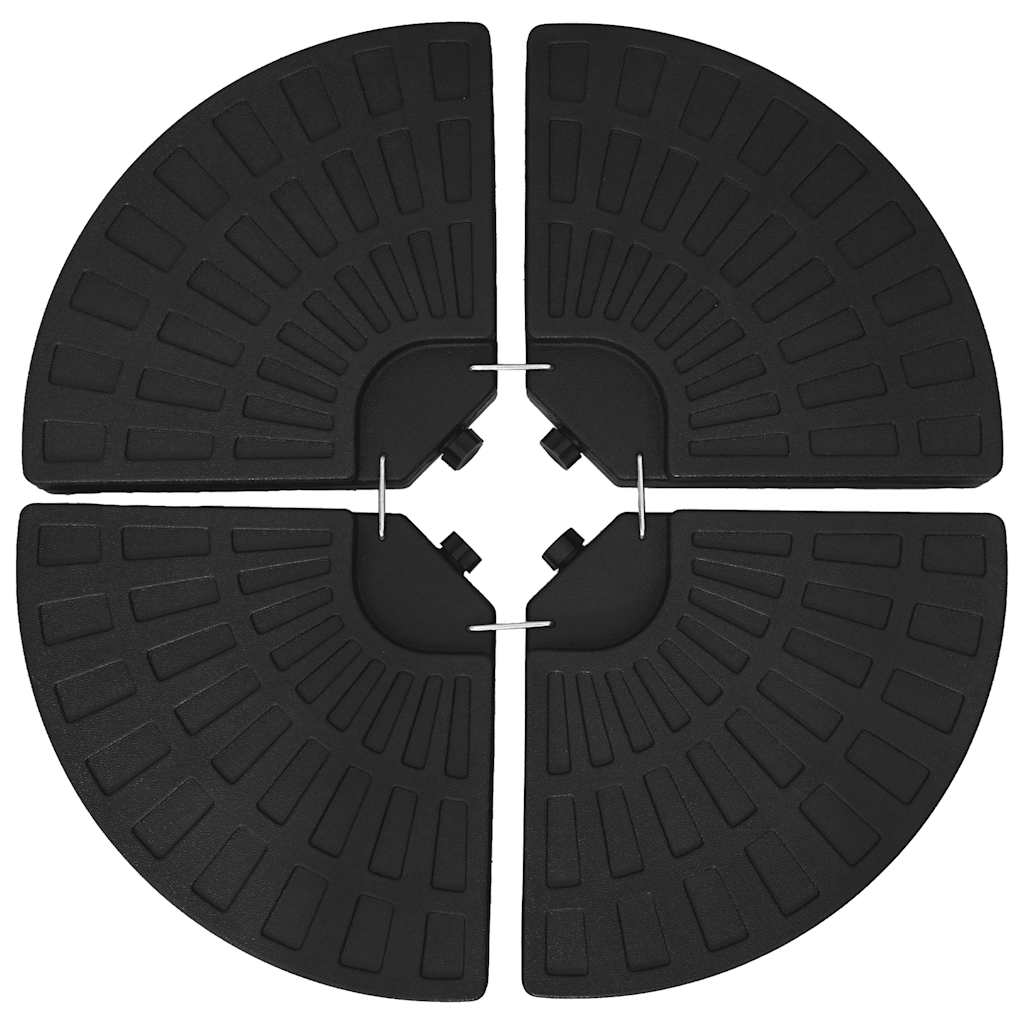 Base per Ombrellone a Forma di Ventaglio 4 pz Nero - homemem39