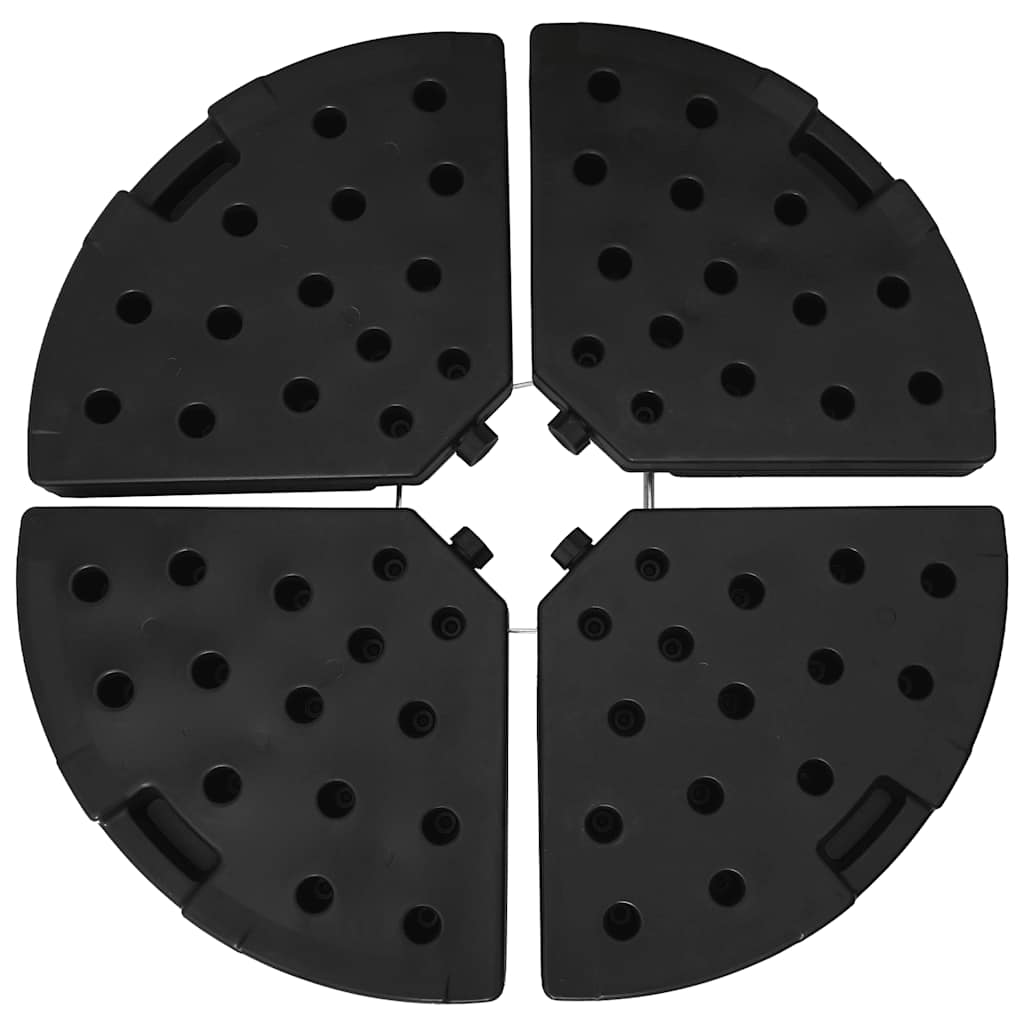 Base per Ombrellone a Forma di Ventaglio 4 pz Nero | homemem39