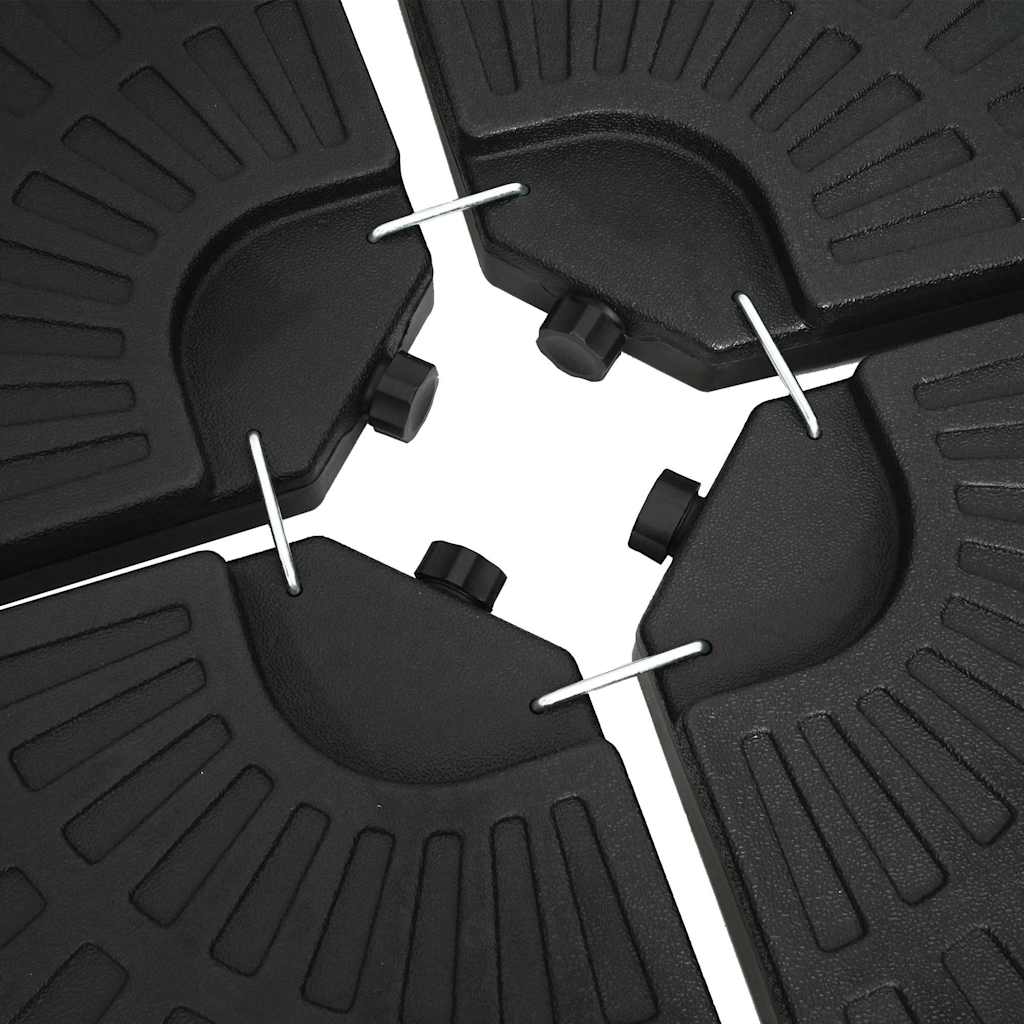 Base per Ombrellone a Forma di Ventaglio 4 pz Nero - homemem39