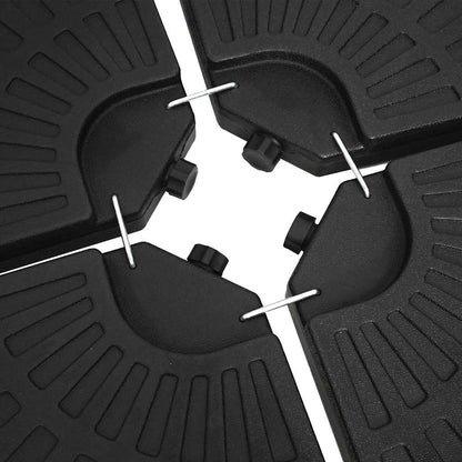 Base per Ombrellone a Forma di Ventaglio 4 pz Nero - homemem39