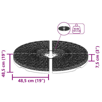 Base per Ombrellone a Forma di Ventaglio 4 pz Nero | homemem39
