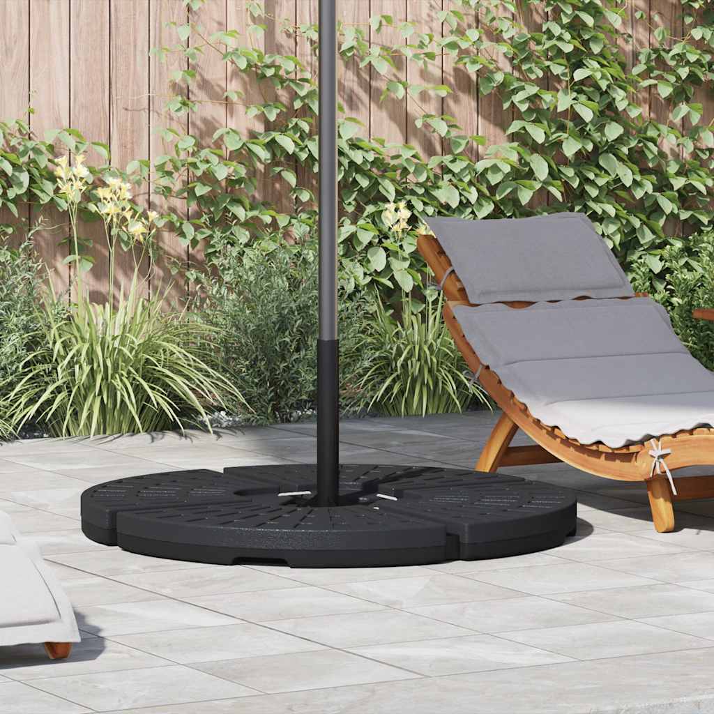 Base per Ombrellone a Forma di Ventaglio 4 pz Nero