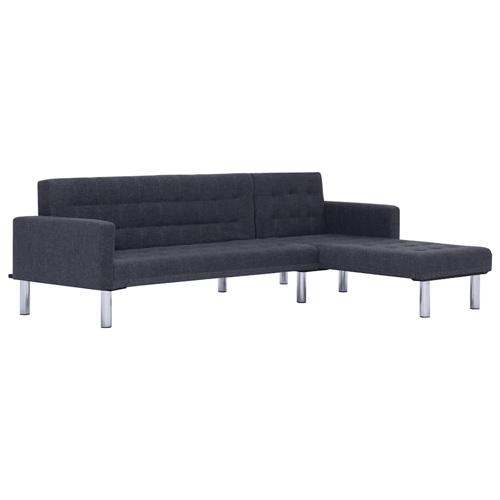 Divano letto a L grigio scuro in poliestere | homemem39