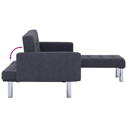 Divano letto a L grigio scuro in poliestere | homemem39