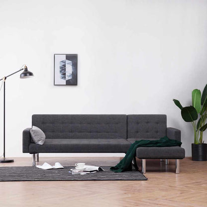 Divano letto a L grigio scuro in poliestere | homemem39