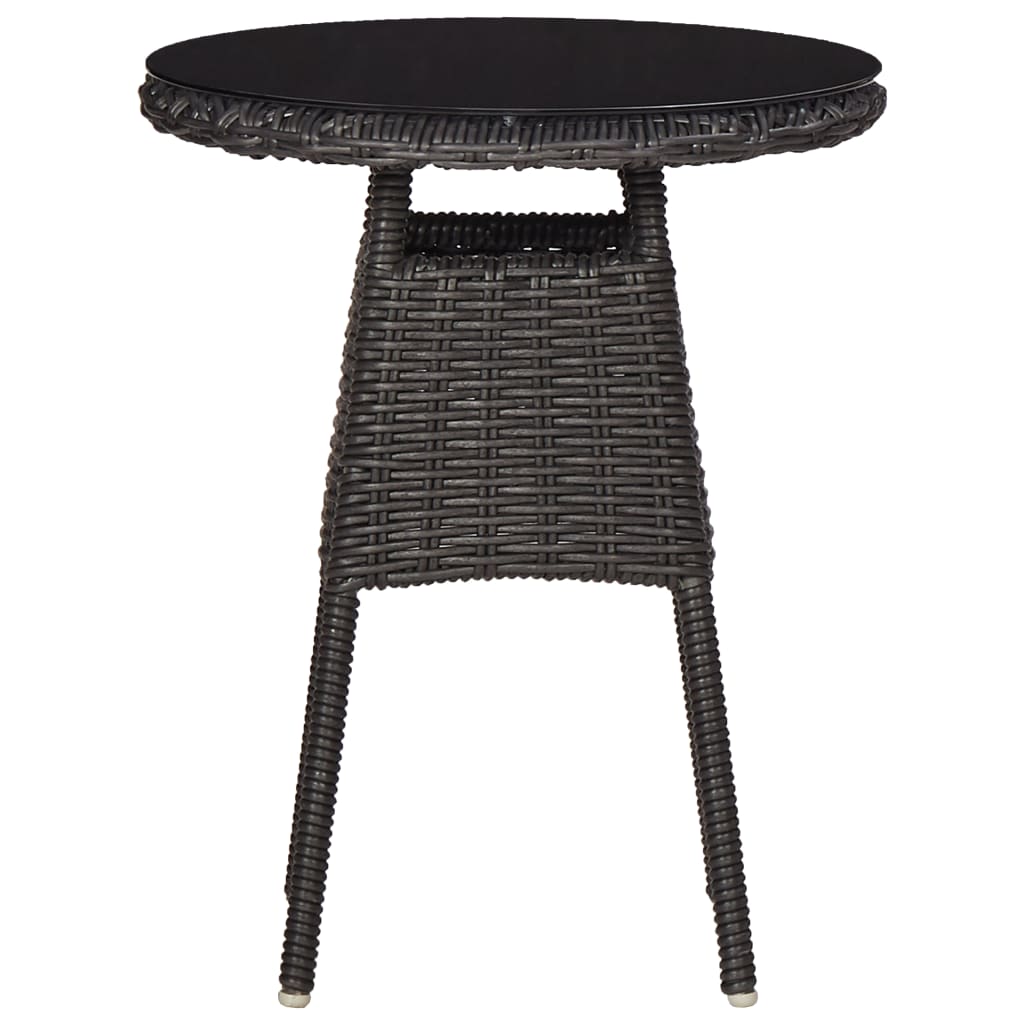 Set Bistrot da Giardino 3 pz con Cuscini in Polyrattan Nero - homemem39