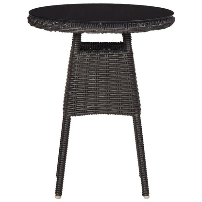 Set Bistrot da Giardino 3 pz con Cuscini in Polyrattan Nero - homemem39