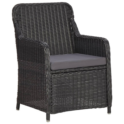 Set Bistrot da Giardino 3 pz con Cuscini in Polyrattan Nero - homemem39