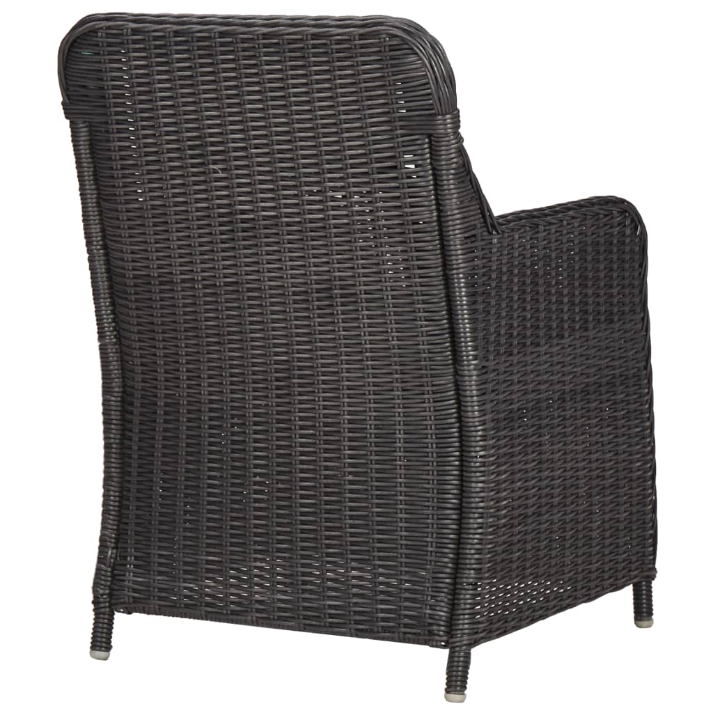 Set Bistrot da Giardino 3 pz con Cuscini in Polyrattan Nero - homemem39