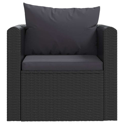 Set Divani da Giardino 7 pz con Cuscini in Polyrattan Nero | homemem39
