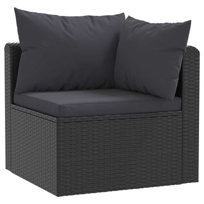 Set Divani da Giardino 7 pz con Cuscini in Polyrattan Nero | homemem39