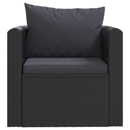 Set Divani da Giardino 7 pz con Cuscini in Polyrattan Nero | homemem39