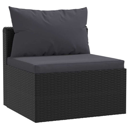 Set Divani da Giardino 7 pz con Cuscini in Polyrattan Nero | homemem39