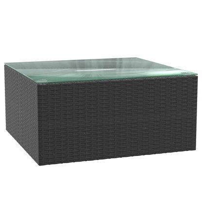 Set Divani da Giardino 7 pz con Cuscini in Polyrattan Nero | homemem39