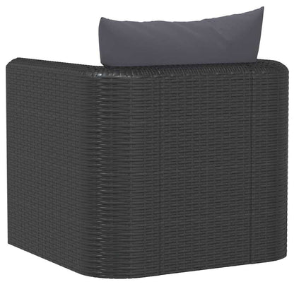 Poltrona con Cuscini in Polyrattan Nero | homemem39