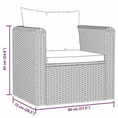 Poltrona con Cuscini in Polyrattan Nero | homemem39