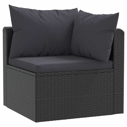 Set Divani da Giardino 2 pz con Cuscini in Polyrattan Nero - homemem39